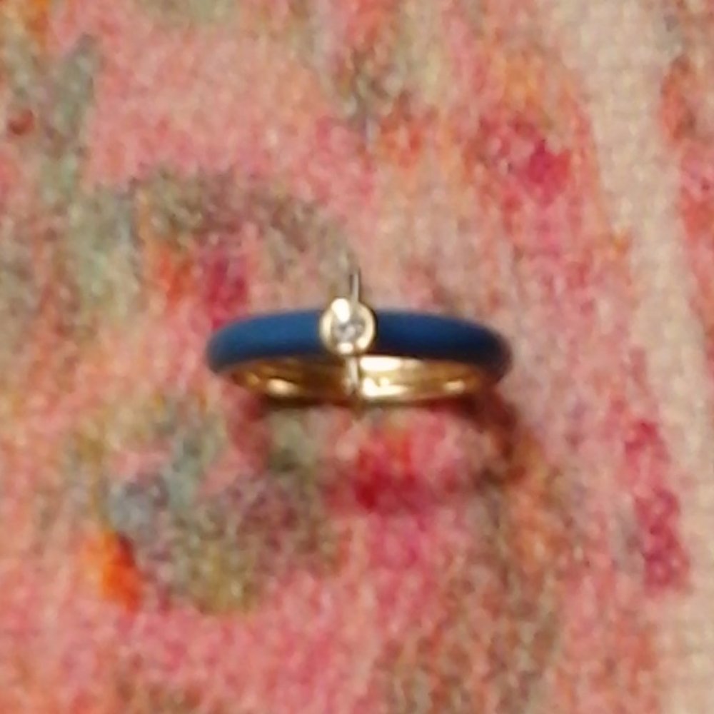 Gold Plated Enamel  w' Cubic Zirconia